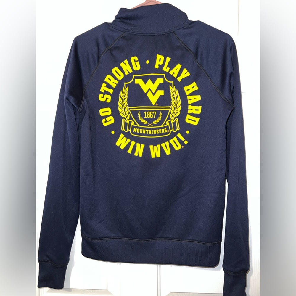 PINK Victoria’s Secret WVU zip up sweatshirt size XS - Picture 1 of 5